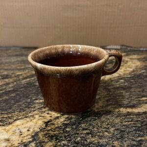 Vtg Hull Crestone Brown Drip Stoneware Coffee Cup Mug Oven Proof USA Madman